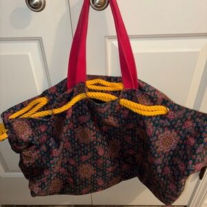Paisley Tote Bag with Pink and Yellow Accents